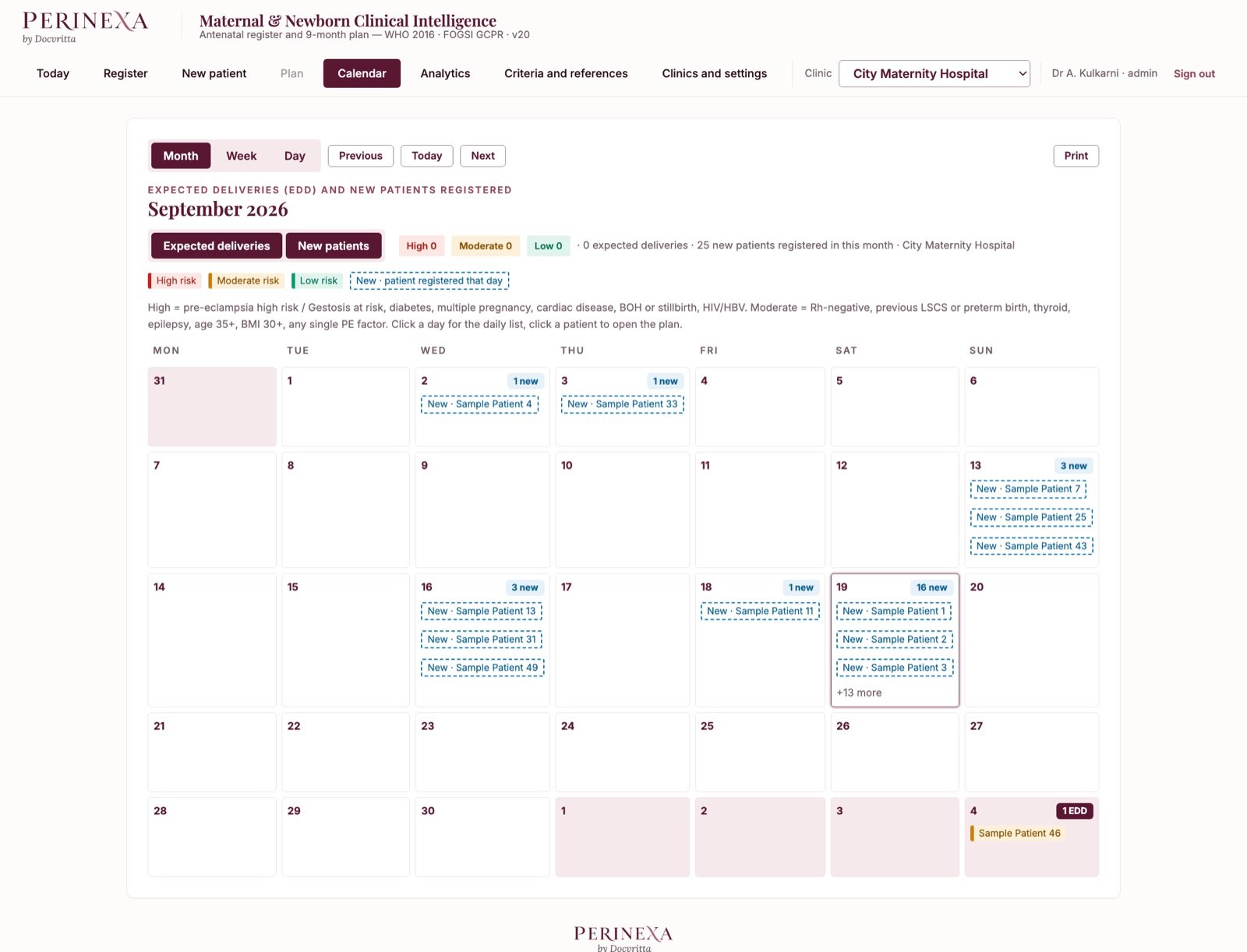 The Perinexa calendar
